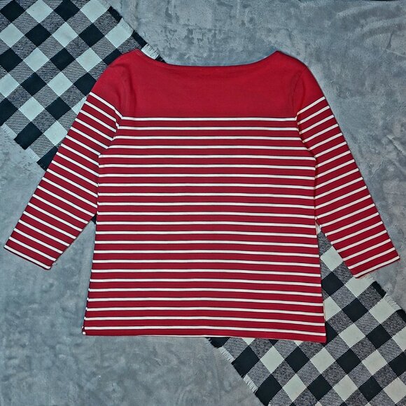 ❄️ Yoke Striped 3/4 Sleeve Top - Picture 3 of 4